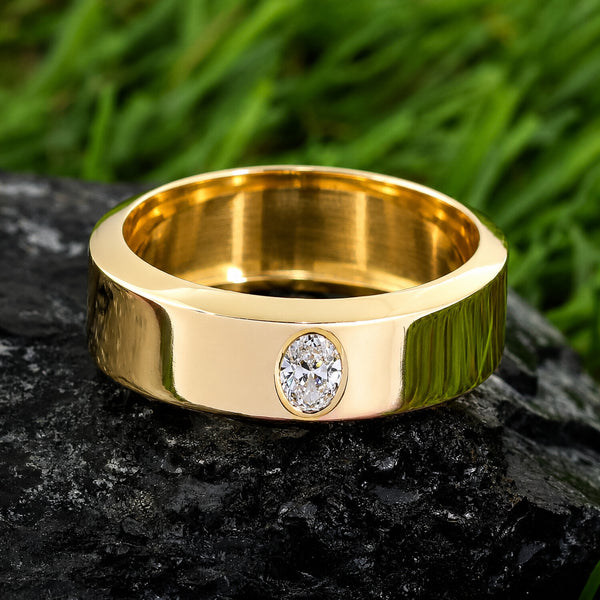 18K Solid Gold Plain Band Ring - Minimalist Stackable, BIS Hallmarked