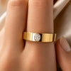 18K Solid Gold Plain Band Ring - Minimalist Stackable, BIS Hallmarked