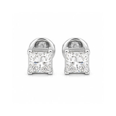 14K/18K Lab-Grown Diamond Solitaire Round Stud Earrings, 1.6 Ct VVS/E, IGI Certified