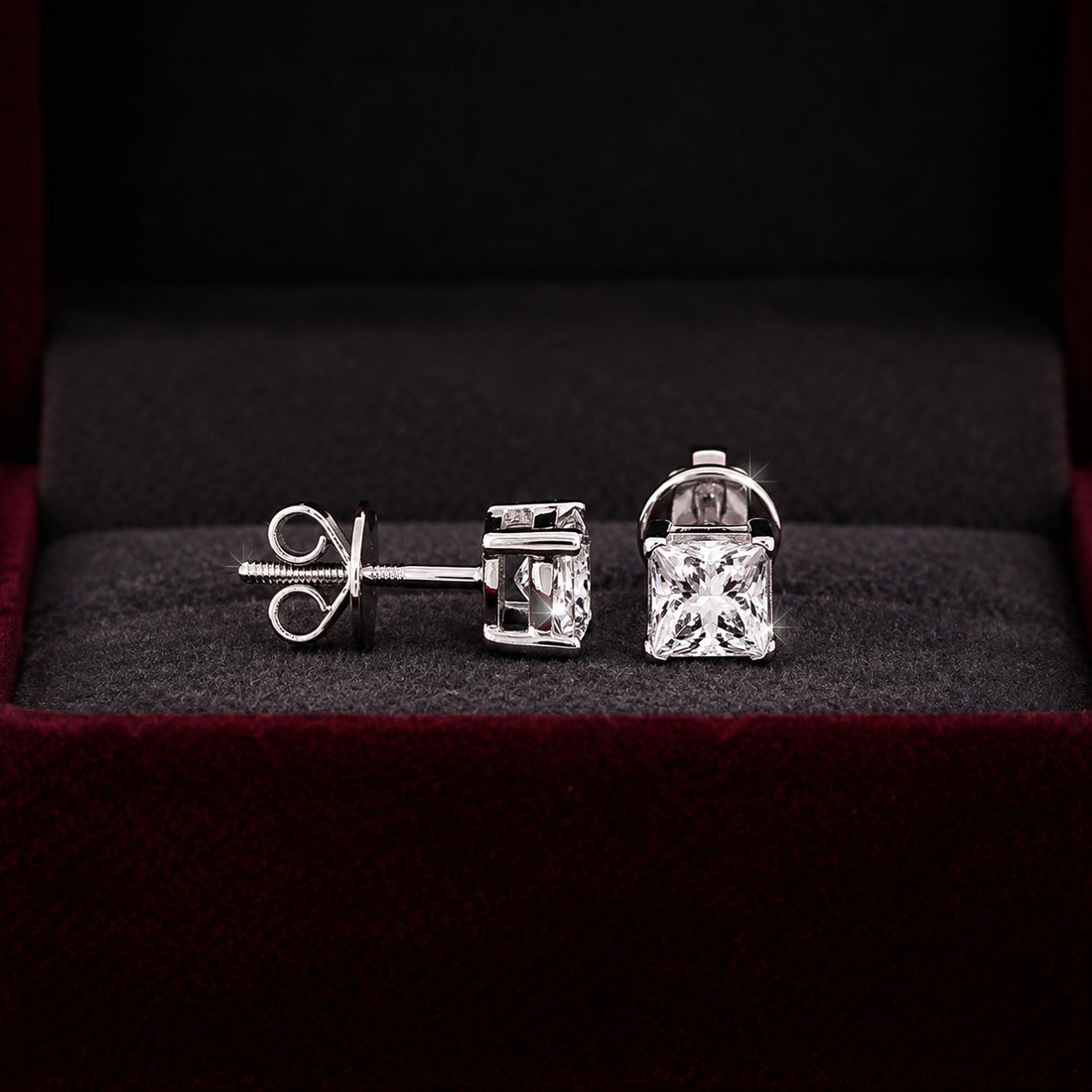 14K/18K Lab-Grown Diamond Solitaire Round Stud Earrings