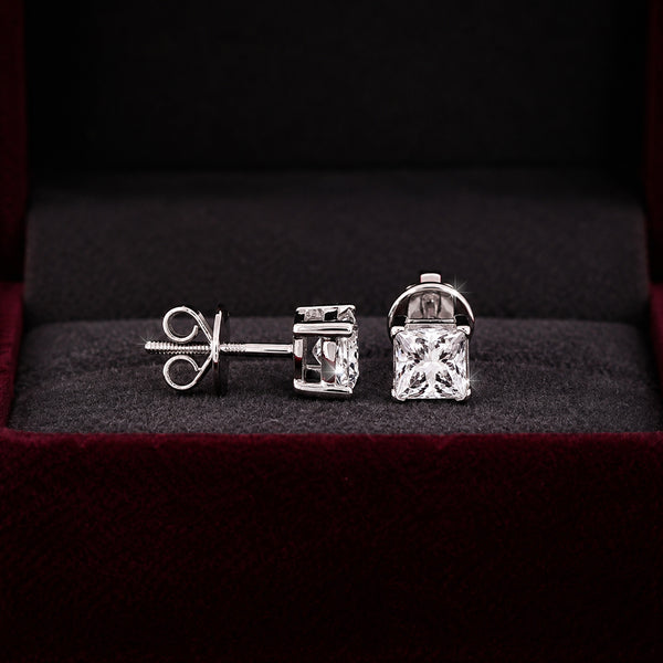 14K/18K Lab-Grown Diamond Solitaire Round Stud Earrings