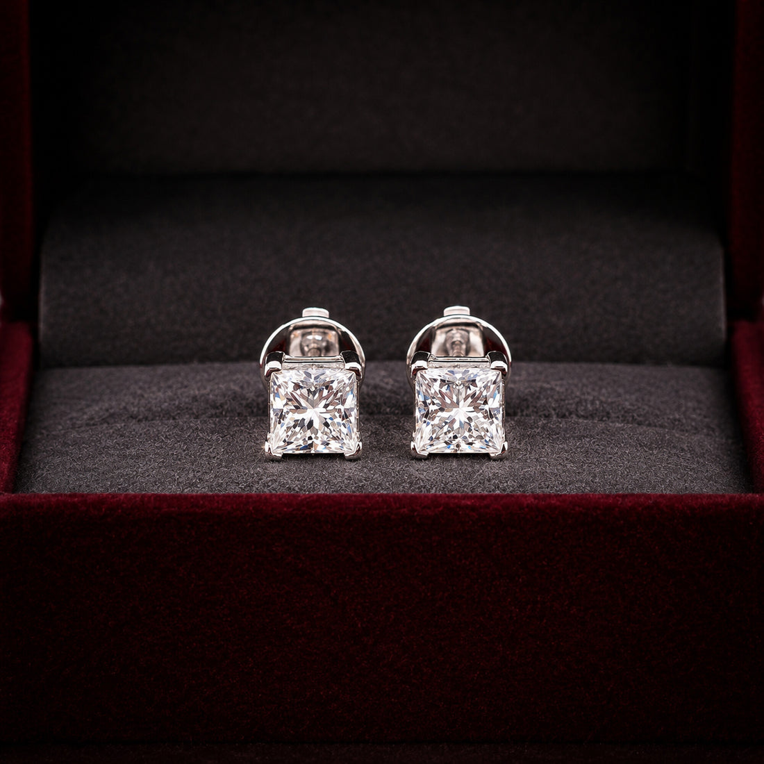 14K/18K Lab-Grown Diamond Solitaire Round Stud Earrings