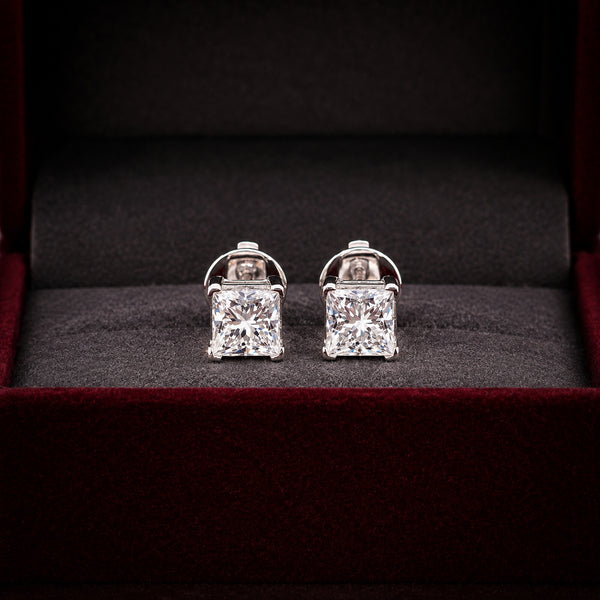14K/18K Lab-Grown Diamond Solitaire Round Stud Earrings