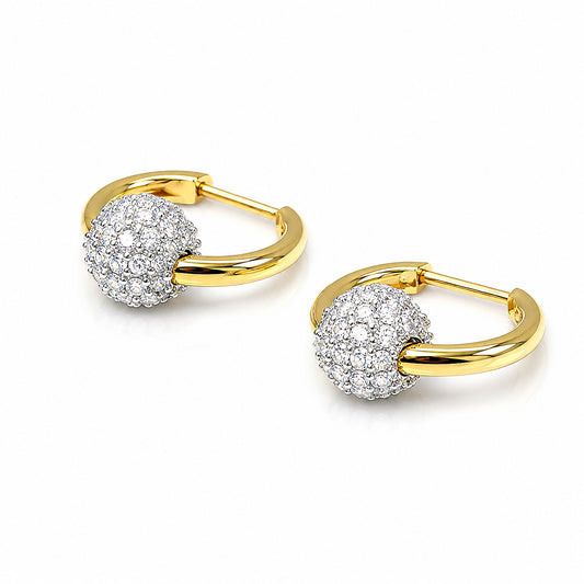 14K/18K Lab-Grown Diamond Round Drop Earrings