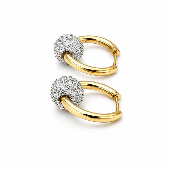 14K/18K Lab-Grown Diamond Round Drop Earrings