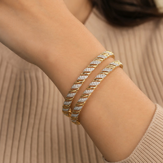18K Lab Grown Diamond Tennis Bracelet – Round Cut, 2.72ct, BIS Hallmark Gold