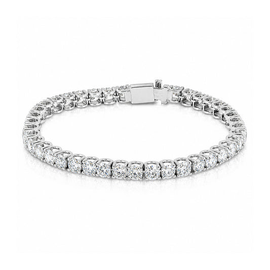 14K/18K Lab Grown Diamond Tennis Bracelet – Round Cut, 5.85ct, BIS Hallmark Gold