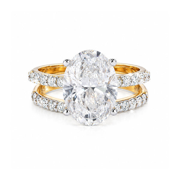 14K/18K Lab Grown Diamond Oval Cut Ring for Women