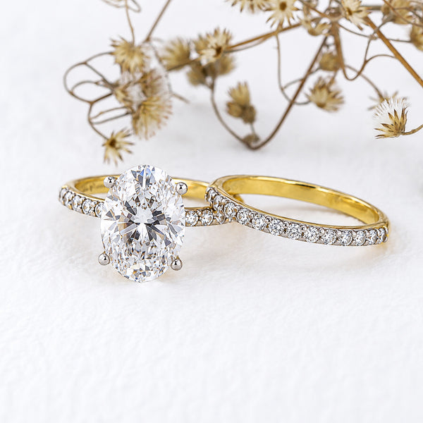 14K/18K Lab Grown Diamond Oval Cut Ring for Women