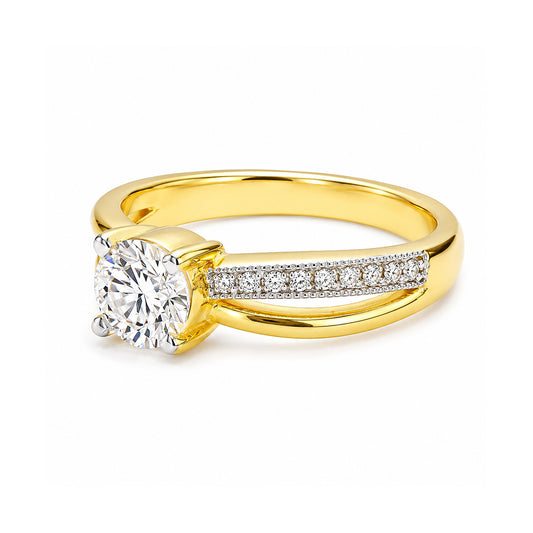 14K/18K Lab Grown Diamond Round Cut Ring for Women