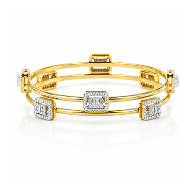 14K/18K Lab Grown Diamond Tennis Bracelet – Round Cut, 1.87 Ct tw, VVS/E, IGI Certified, BIS Hallmark Gold