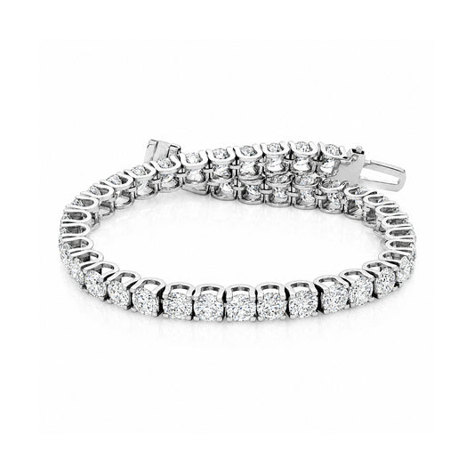 18K Lab Grown Diamond Tennis Bracelet – Round Cut, 5.4ct, BIS Hallmark Gold