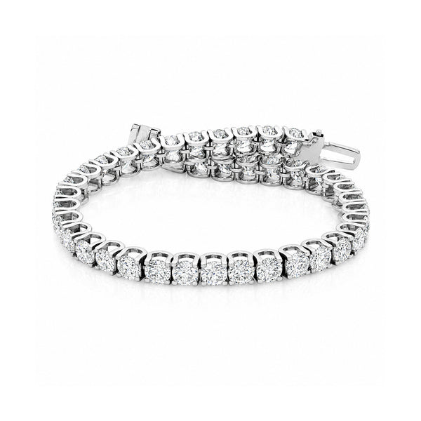 18K Lab Grown Diamond Tennis Bracelet – Round Cut, 5.4ct, BIS Hallmark Gold