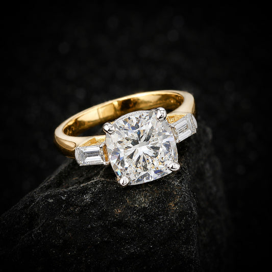 14K/18K Lab Grown Diamond Round Cut Ring for Women
