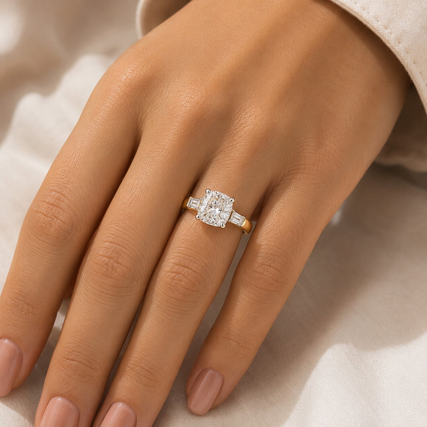14K/18K Lab Grown Diamond Round Cut Ring for Women