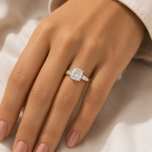 14K/18K Lab Grown Diamond Round Cut Ring for Women