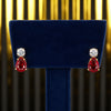 18K Lab-Grown Ruby Pear Drop Earrings