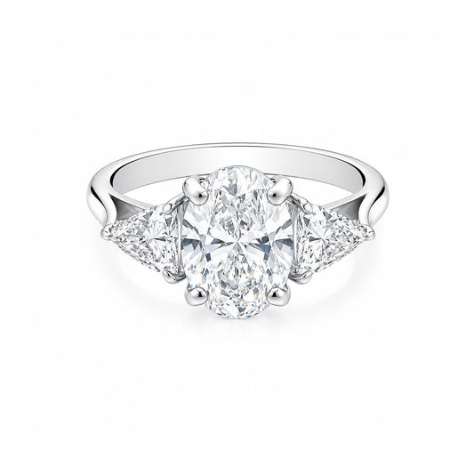 18K Lab Grown Diamond Oval Halo Ring (0.67 ct tw) - BIS Hallmarked Gold