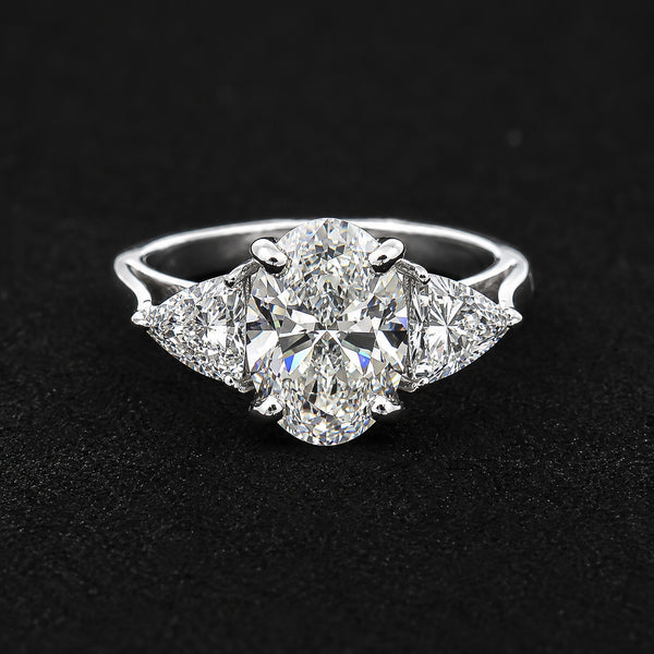 18K Lab Grown Diamond Oval Halo Ring (0.67 ct tw) - BIS Hallmarked Gold