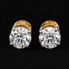 18K Lab-Grown Diamond Solitaire Round Stud Earrings