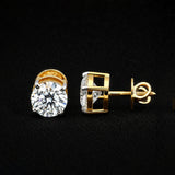 18K Lab-Grown Diamond Solitaire Round Stud Earrings