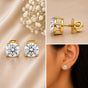 18K Lab-Grown Diamond Solitaire Round Stud Earrings, 2 Ct VVS/E, IGI Certified