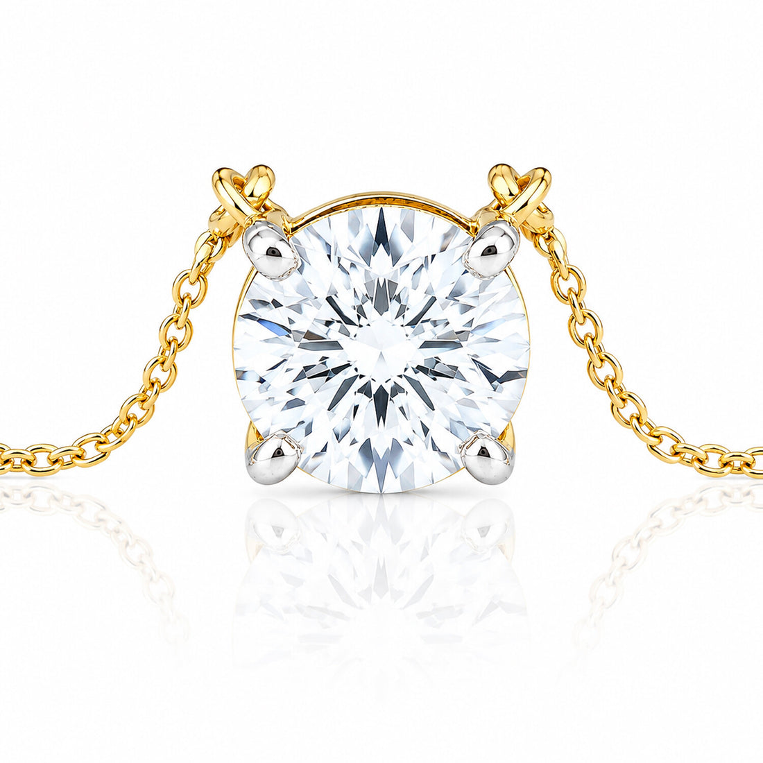 14K/18K Gold Minimalist Diamond Accent Pendant Necklace