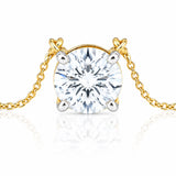 14K/18K Gold Minimalist Diamond Accent Pendant Necklace