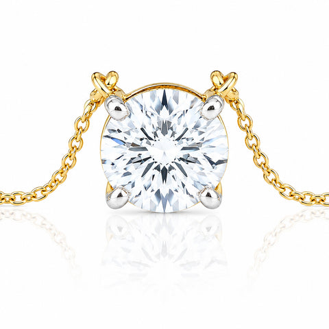 14K/18K Gold Minimalist Diamond Accent Pendant Necklace