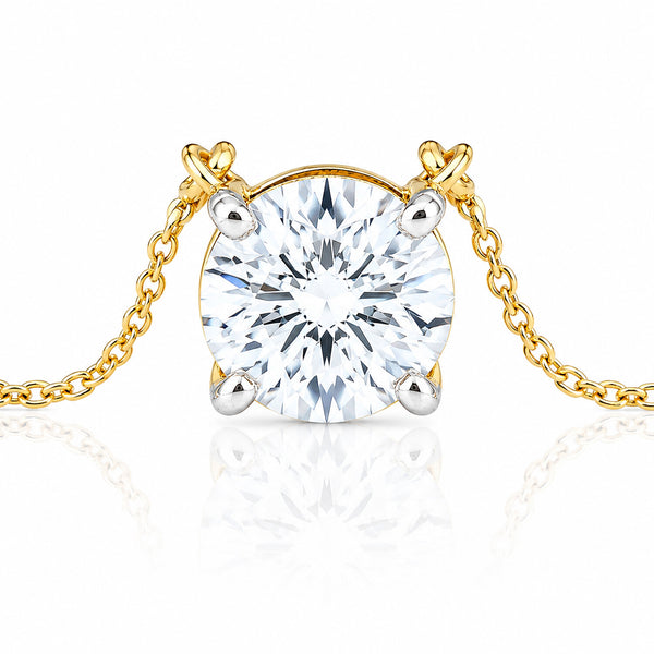14K/18K Gold Minimalist Diamond Accent Pendant Necklace