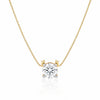 14K/18K Gold Minimalist Diamond Accent Pendant Necklace