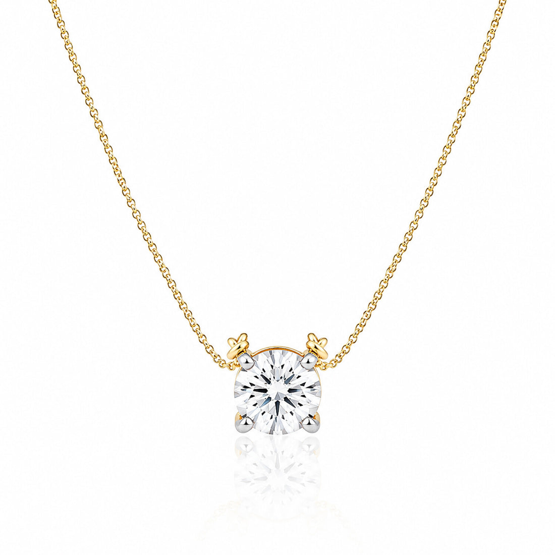 14K/18K Gold Minimalist Diamond Accent Pendant Necklace