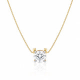 14K/18K Gold Minimalist Diamond Accent Pendant Necklace
