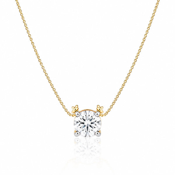 14K/18K Gold Minimalist Diamond Accent Pendant Necklace