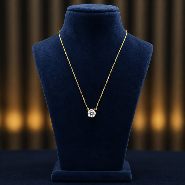 14K/18K Gold Minimalist Diamond Accent Pendant Necklace