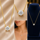 14K/18K Gold Minimalist Diamond Accent Pendant Necklace