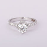 14K Lab Grown Diamond Round Petite Halo Ring | IGI Certified