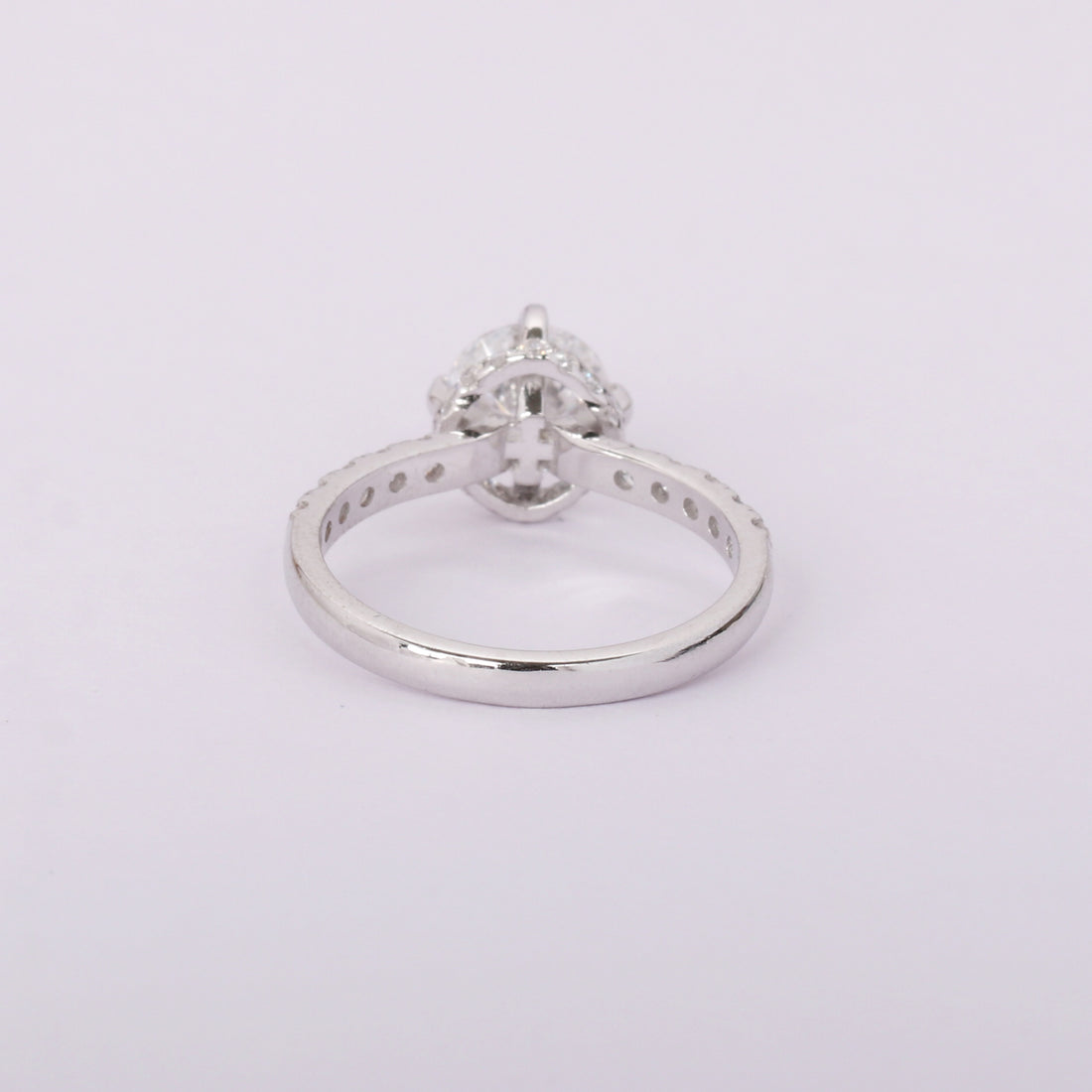 14K Lab Grown Diamond Round Petite Halo Ring | IGI Certified