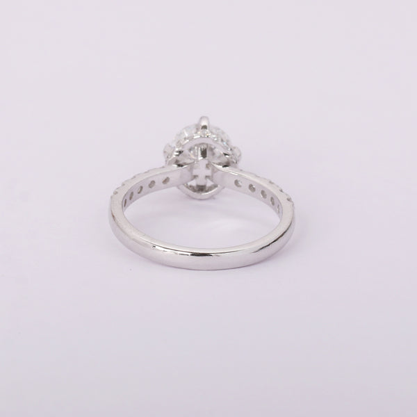 14K Lab Grown Diamond Round Petite Halo Ring | IGI Certified