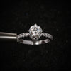 14K Lab Grown Diamond Round Petite Halo Ring | IGI Certified