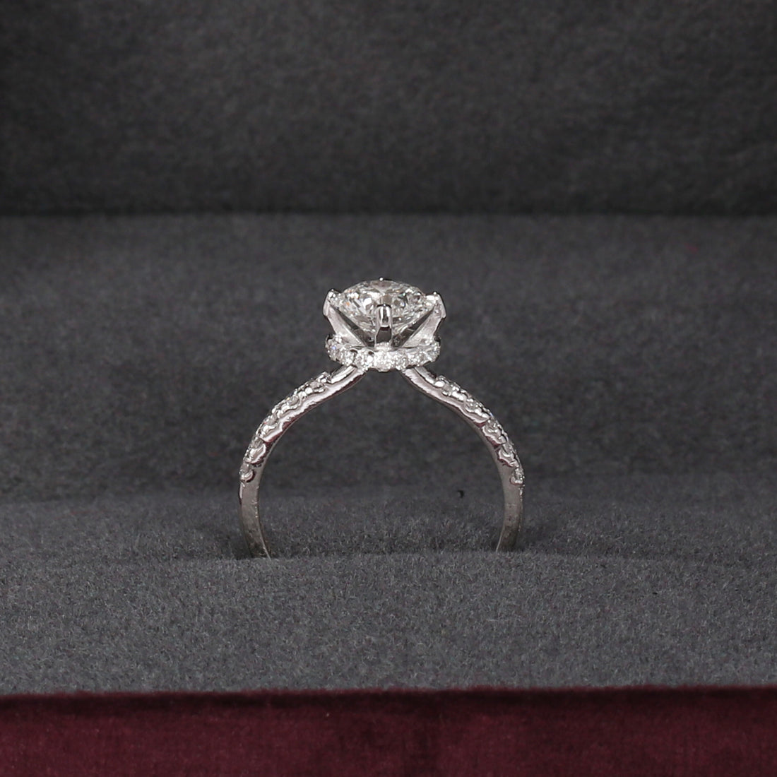14K Lab Grown Diamond Round Petite Halo Ring | IGI Certified