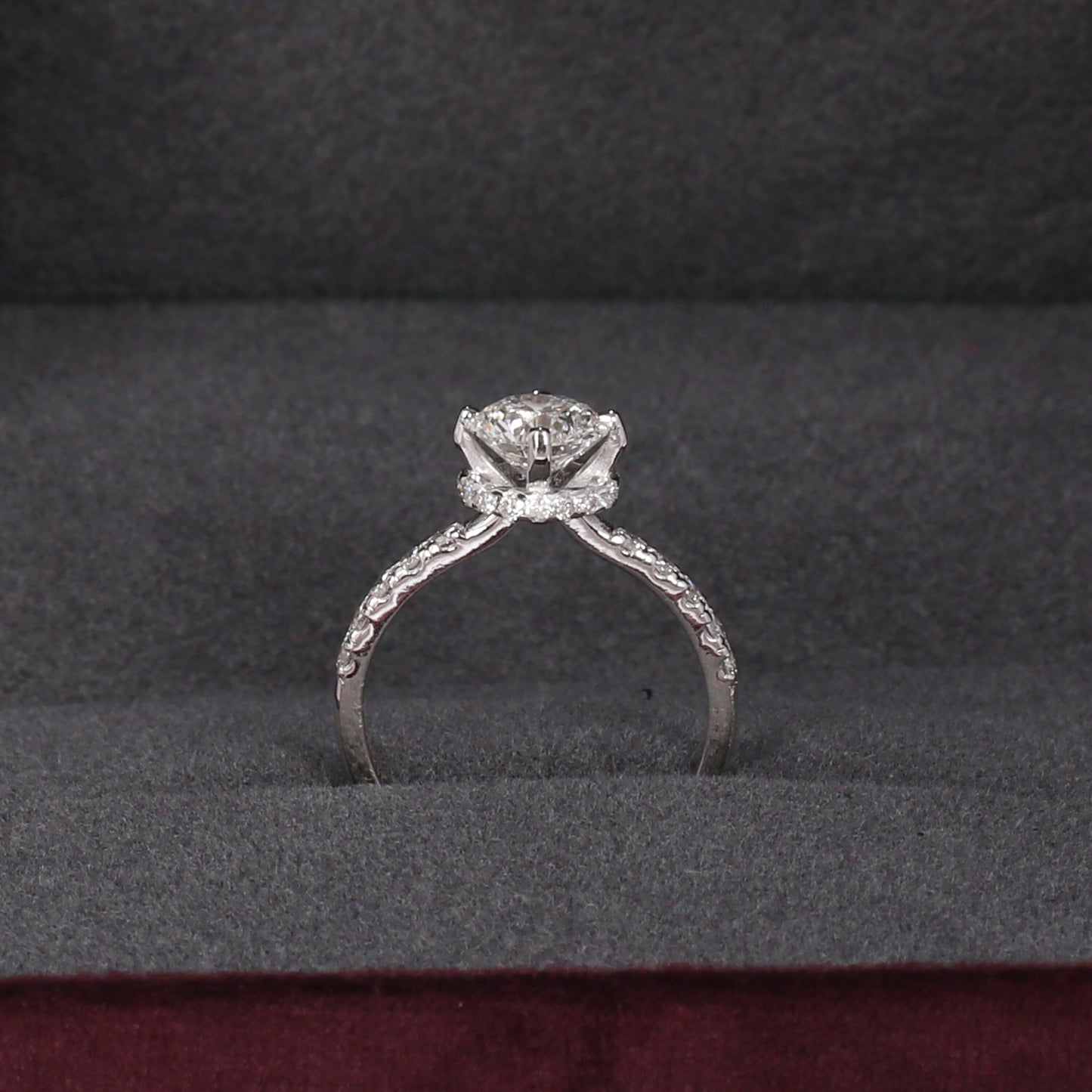 14K Lab Grown Diamond Round Petite Halo Ring | IGI Certified
