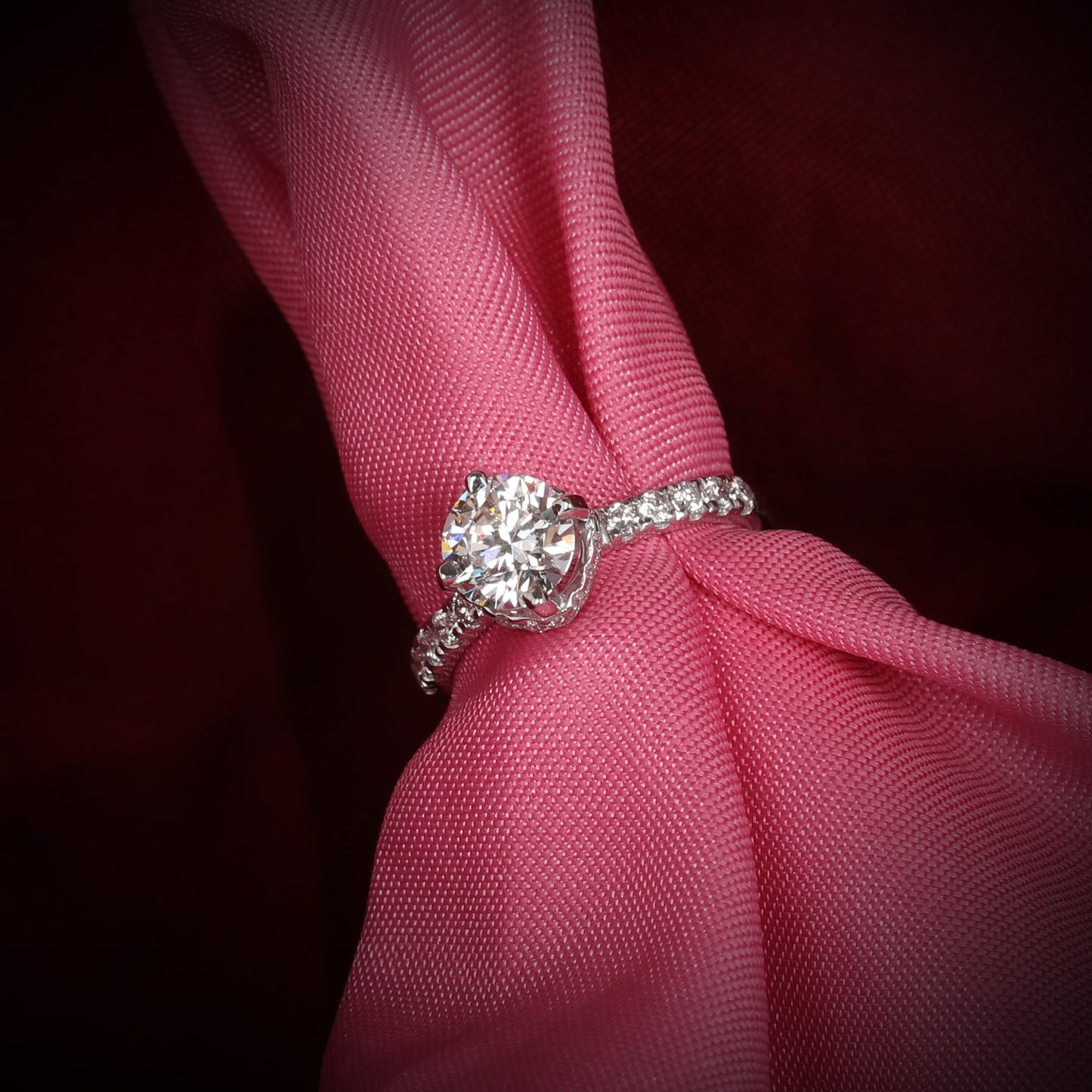 14K Lab Grown Diamond Round Petite Halo Ring | IGI Certified