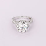 14K Lab Grown Diamond Round-Cut Pave Halo Cluster Ring