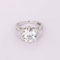 14K Lab Grown Diamond 5 Ct Solitaire Round-Cut Pave Halo Cluster Ring, VVS/E, IGI Certified