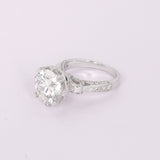 14K Lab Grown Diamond Round-Cut Pave Halo Cluster Ring