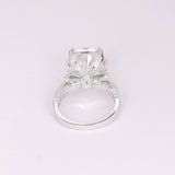 14K Lab Grown Diamond Round-Cut Pave Halo Cluster Ring