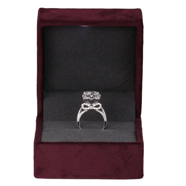 14K Lab Grown Diamond Round-Cut Pave Halo Cluster Ring