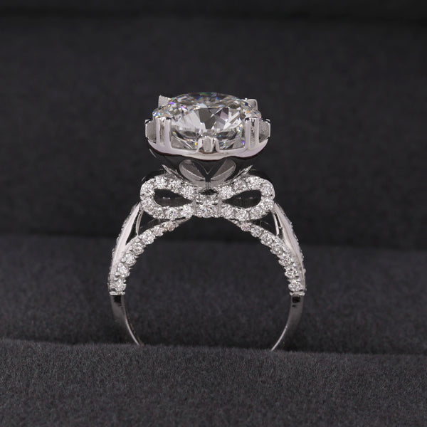 14K Lab Grown Diamond Round-Cut Pave Halo Cluster Ring