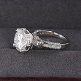 14K Lab Grown Diamond Round-Cut Pave Halo Cluster Ring